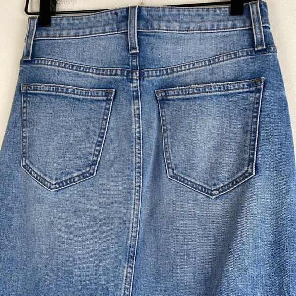 Joe’s Jeans Alder Blue A-Line Raw Hem Denim Midi Skirt Size 26 - Picture 9 of 14
